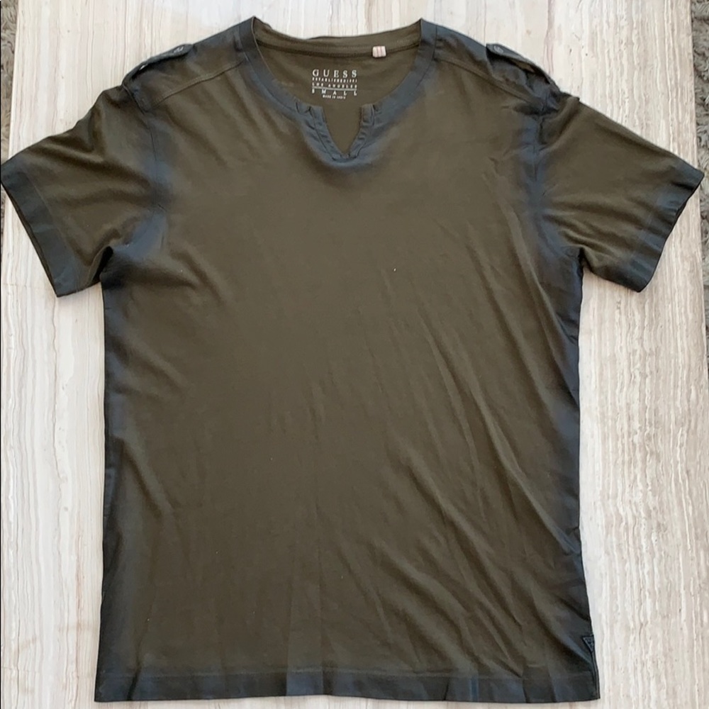 Hunter green glazed finish shirt